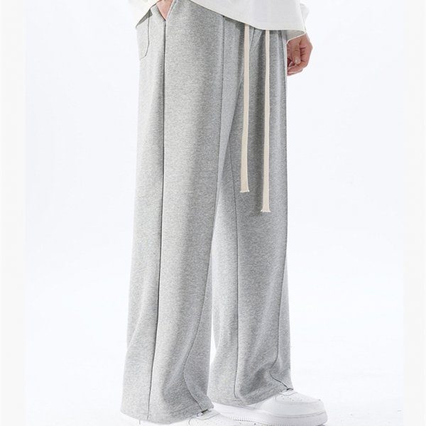 Individual Pleat Stitching Loose Tide Brand Wide-leg Straight Pants