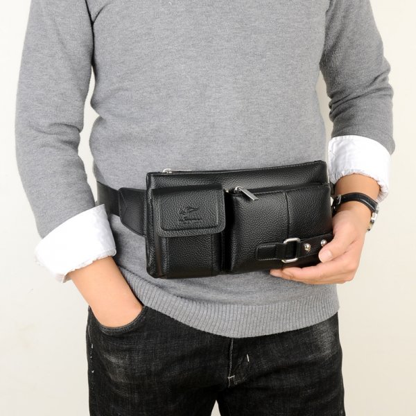 Men's Waist Bag Sports Leather Bag Chest Bag Casual Shoulder Bag Messenger Bag